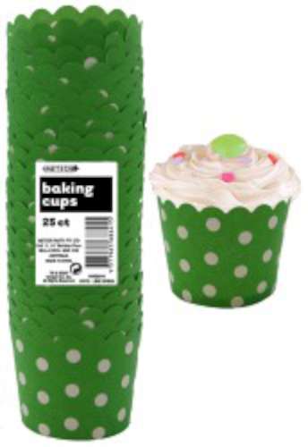 Baking Cups - Lime Green Dots - Click Image to Close